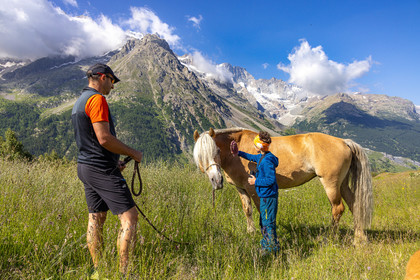 Trek famille avec animaux de bats