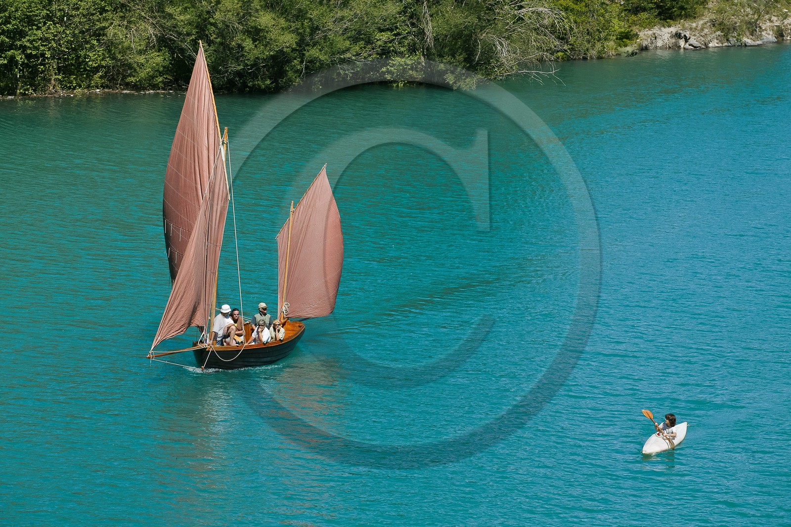 Lac de Serre-Ponçon, Rassemblement Vieux Gréements sur le Lac de Serre-Ponçon, , Rencontre de Voiles traditionnelles