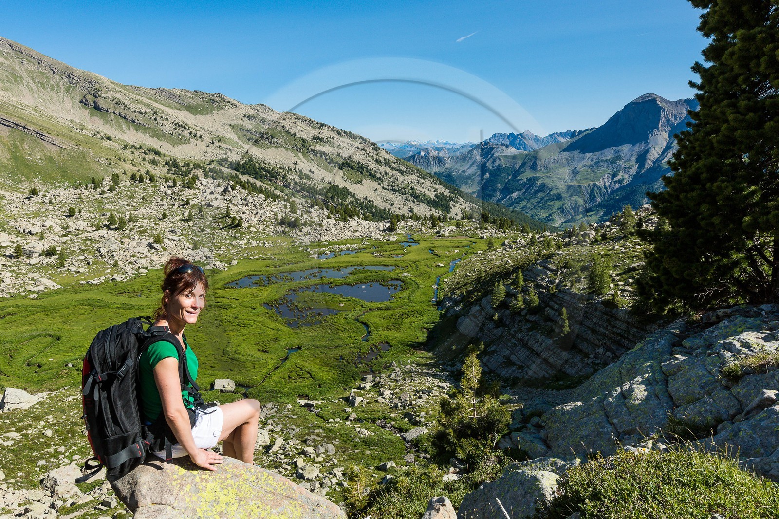 Vallon du Laverq, lac et tourbière Les Eaux-Tortes