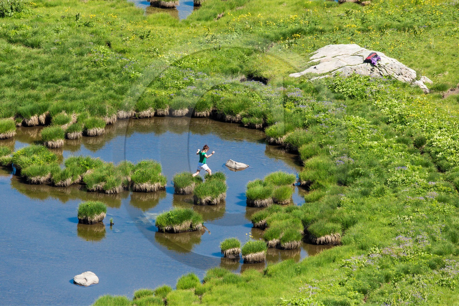 Vallon du Laverq, lac et tourbière Les Eaux-Tortes
