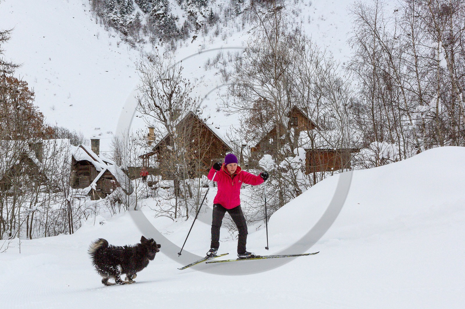 La Chapelle-en-Valgaudemar, hameau du Casset, ski nordique