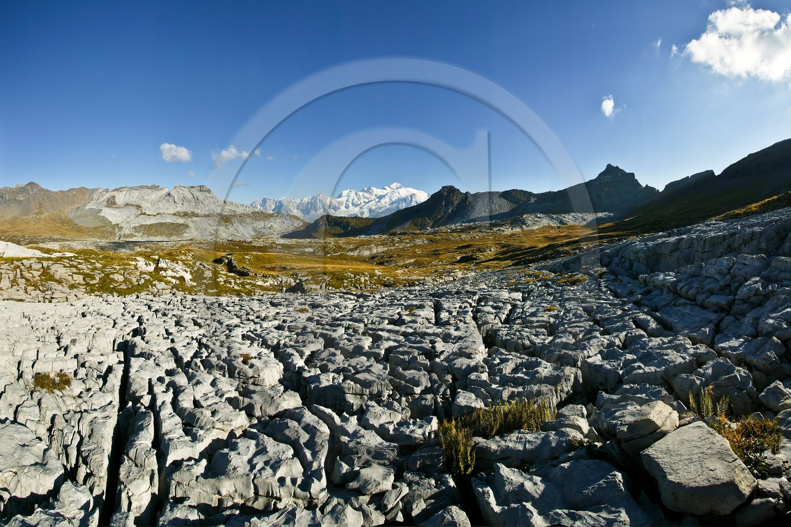 Désert de Platé, le Dérochoir et le Mont-Blanc