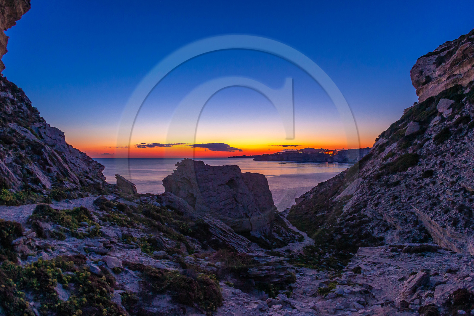 Coucher de soleil sur Bonifacio