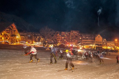 Station de ski de Réallon, course de ski alpinisme nocturne Laetitia Roux