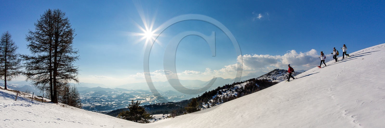 Ancelle, col de Moissière, randonnée à raquettes à neige
